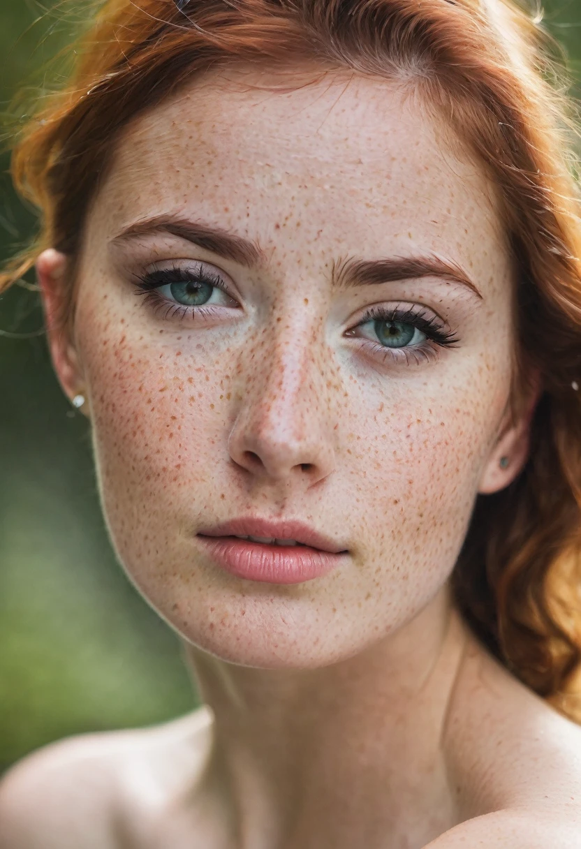 A very pretty freckle faced topless