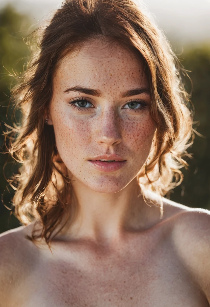 Reflector light , Masterpiece, Realistic, art of ANNIE LEIBOVITZ, Textured skin , Highest-quality , High Detailed photo , 8k, Canon EF 50mm f/1.8 STM (editorial photograph of a 30 year old woman), (highly detailed face:1.4) (smile:0.7) (background inside dark, moody, private study:1.3) ,rich colors, hyper realistic ,lifelike texture, dramatic lighting , cinestill 800, wavy hair, messy hair, curls, malicious smirk, Brown hair, freckles, blue eyes, white skin, jewels, necklace, melkor mancin comics, Janice Hanson, masterpiece, european woman, european skin, desire expression, naked
