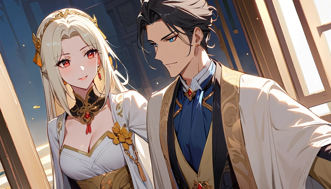 After helping my fiancée and Bai Yueguang、A dignified and handsome man、An elegant woman、Second dimension style