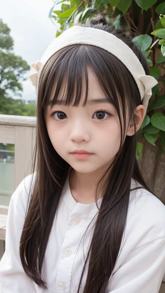 very cute、girl、12 years old、Face close-up、White skin、