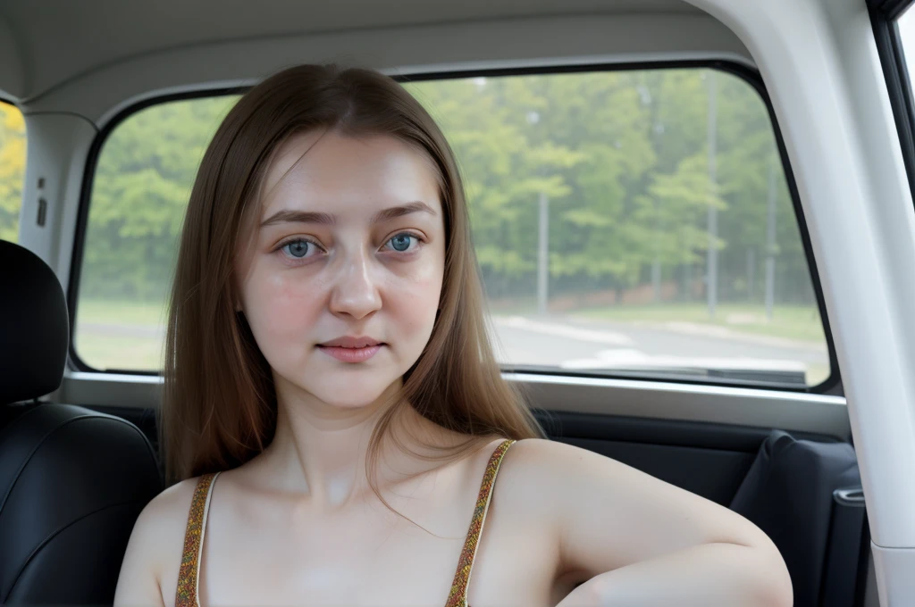 full_body, standing, driving a school bus, (anna_vlasova: 1.3), perfect face, (contact iris: 1.1), pale skin, skin pores , depth of field