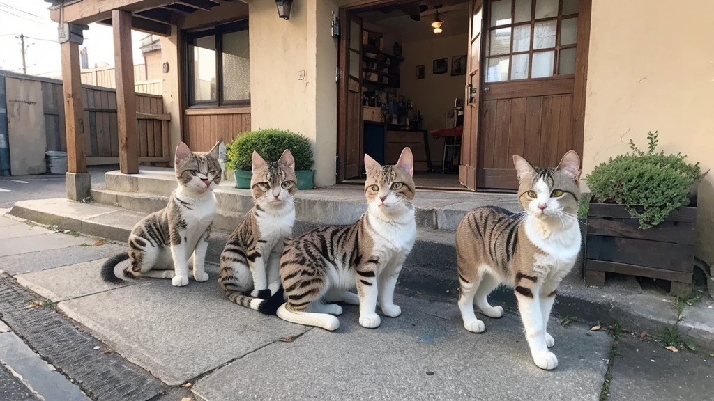 ((best quality)), ((masterpiece)), (detailed), Stray cats