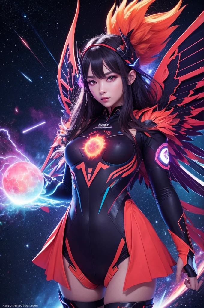 Supernova Sentinel**: An outfit that seems to be in a constant explosion of colors, with details reminiscent of a supernova and wings made of pure energy.

