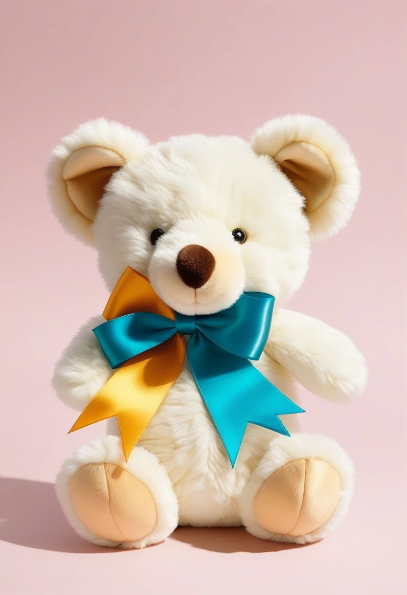 Illustration of a stuffed animal with a ribbon on its head