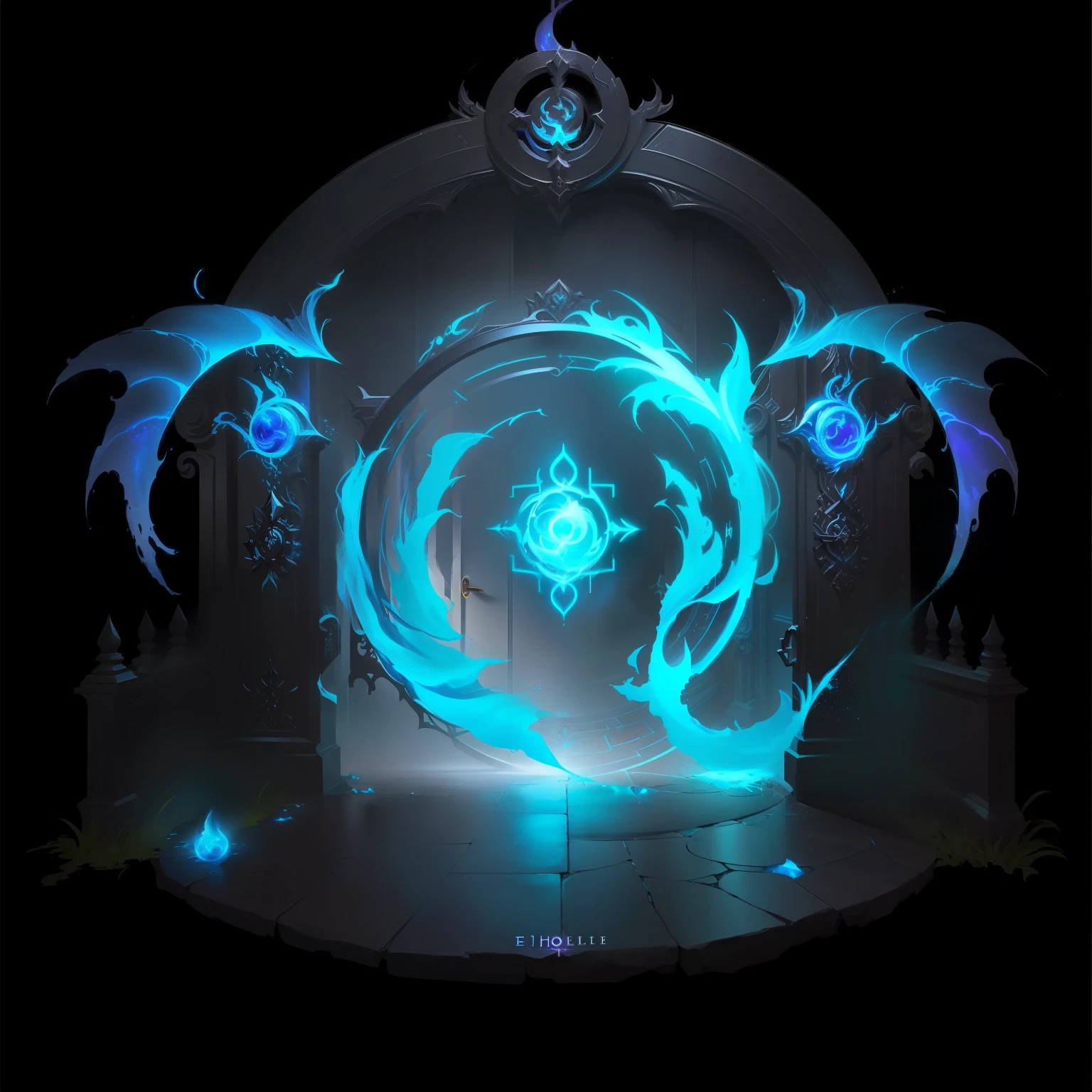 magical portal，swirl, Portal to the Etheric Realm, Portal to the Lost Realm of Flame, Dark Dimension Portal,Magic portal opened, swirl传送门 放逐长老, Door to the Deep，Diablo Immortal concept art