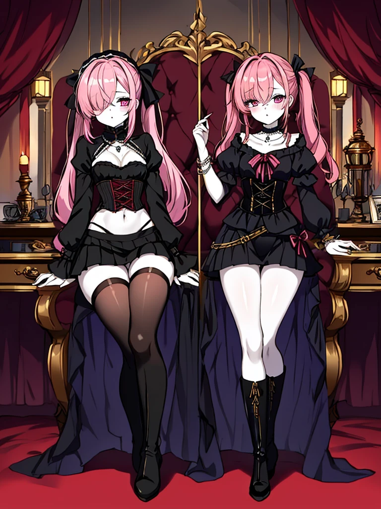 Culona cogiendo mientras chupa 1 pene y masturba otro con su mano izquierda, busty ruby gothic, ropa interior roja