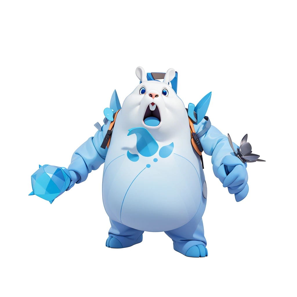 A round and cute white bear,Rabbit ears,Rabbit teeth,Polar bear with rabbit characteristics,The Arctic glaciers came out of him,Fierce blue eyes,Blue claws,Open your mouth,Isometric,xxxxxxxx cartoon 3d model,Low Poly,3D Art,C4D,octane
rendering, 3D Rendering, Ray traction, Clay Materials, Pixar Trends, Animated Lighting, Depth of Field, Super Detail, Pastel colors, mockup, Clean background, Delicate gloss, Soft focus, oc, Blender, intellectual property, best quality, 8k--s 250--v 5.1