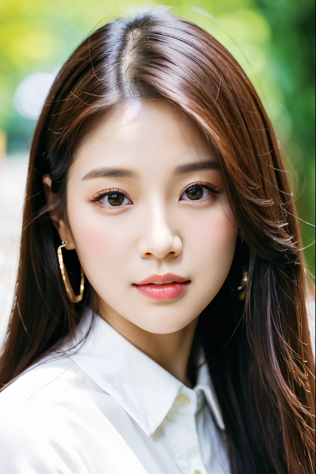 a close up of a woman with long hair wearing a white shirt, lalisa manobal, portrait of jossi of blackpink, jinyoung shin, park ji-min, jaeyeon nam, portrait of female korean idol, headshot profile picture, portrait jisoo blackpink, lalisa manoban of blackpink, lee ji-eun, lee ji - eun, official artwork