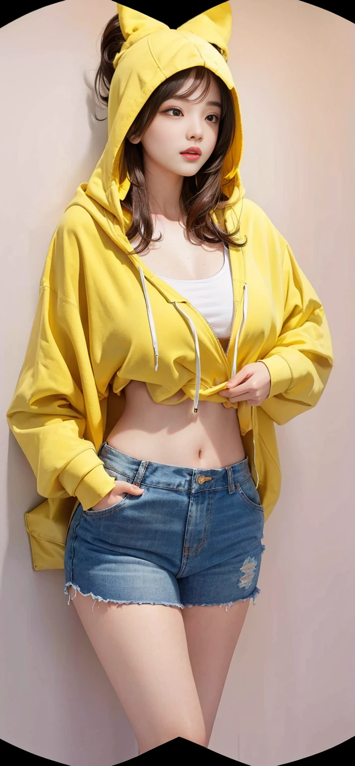 remove long piece of yellow hoodie cloth