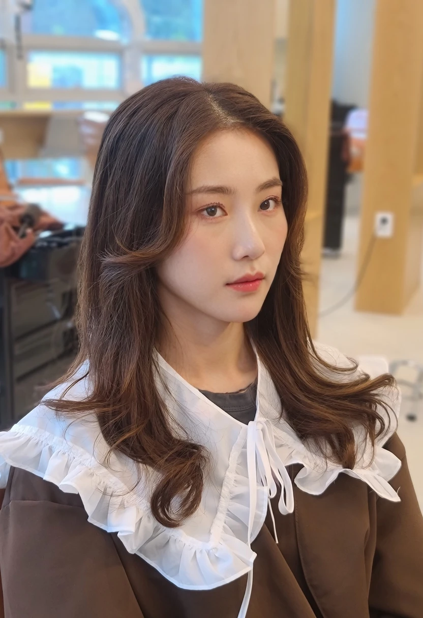 Best Quality, 8k, Masterpiece, (Portrait: 1.3), (photo realistic:1.4), (hyper realistic:1.4), Sharp Focus, looking at viewer, (smoother lighting:1.1), (increase cinematic lighting quality:0.9), realistic lighting, backlighting, light on face, ray trace, (brightening light:1.2), (Increase quality:1.4), sharp detail, (best quality real texture skin:1.4), finely detailed eyes, black_eyes, finely detailed face, 25 year old Korean woman