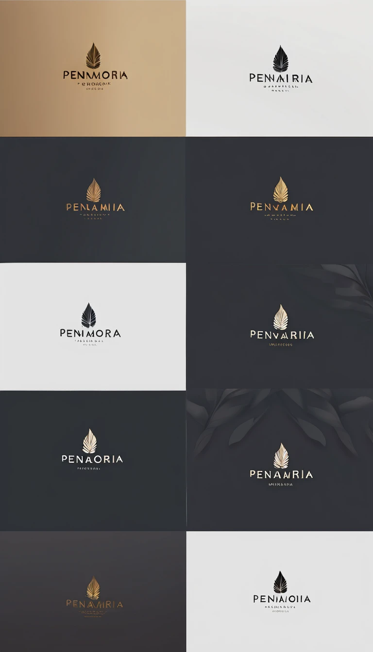 A minimal, modern, simple, cinematic logo design for the brand “Penamemoria". Create a modern, minimalistic, high-quality, masterpiece, fantastic, poetic feather that symbolizes dreams and stories.