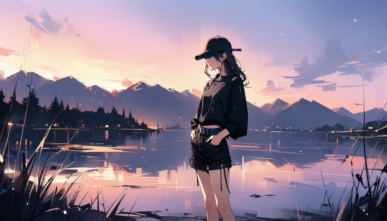 (Masterpiece, Highest quality:1.2), 1 woman, alone,evening