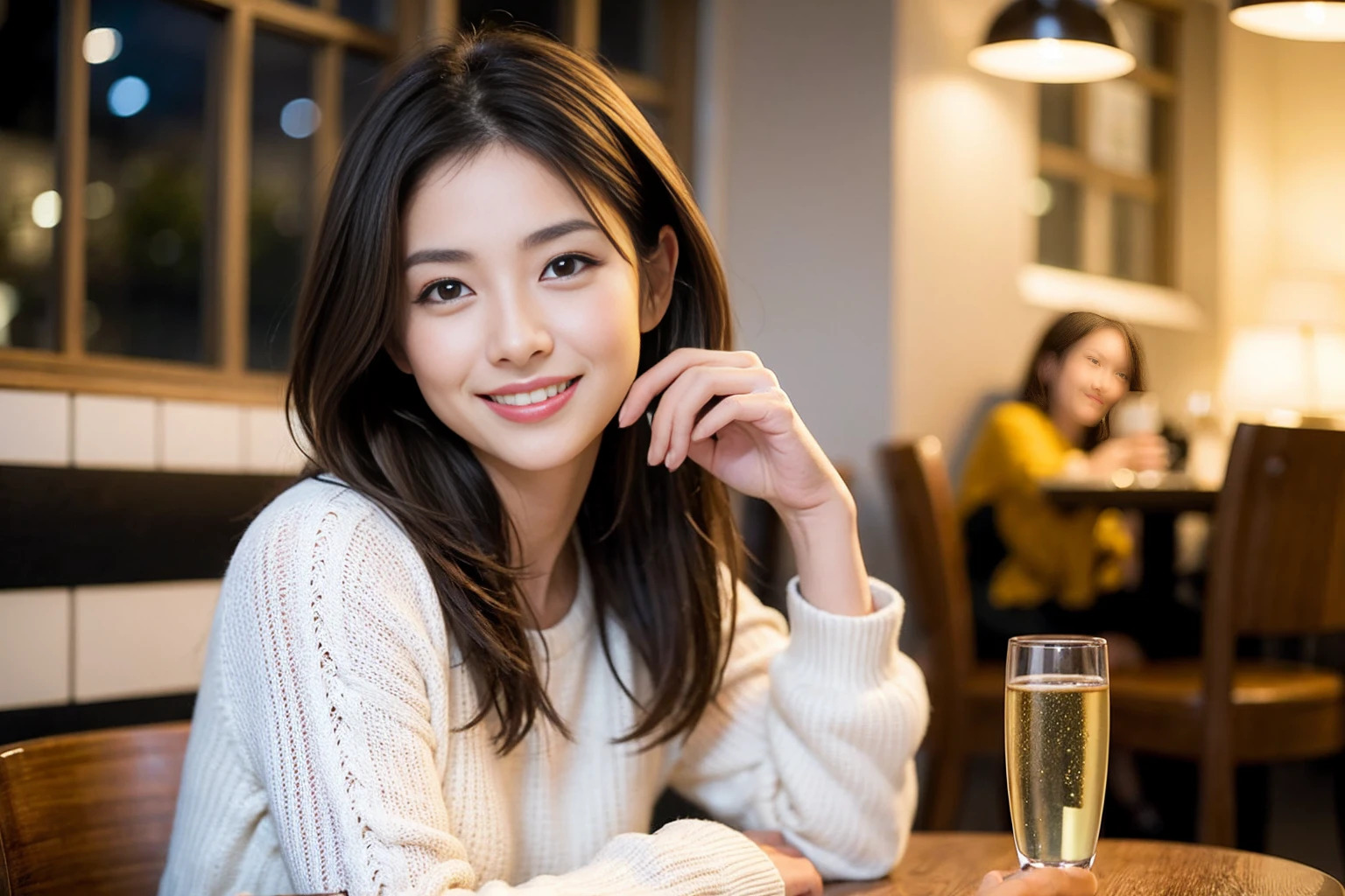 (Realistic:1.1),(masterpiece,Highest quality),8k,((Two Women)), (45 years old), 42 years old, slimカップル、modelカップル、actress男優、Tight waist,Upper Body,full-course dinner、wine 、Amazing view of the sunset sky and clouds、Perfect Anatomy, Brown Hair, Short Hair,Random Hairstyles,((Highly detailed face and eyes:1.2))(cute顔:1.4),美しいactressの顔,Perfect golden ratio face,Long sleeve shirt、dress,(smile:1.2)、Shortcuts、cute、(Realistic, Intricate details:1.2), A bright smile、short hair,Bright Face、赤wine 、Appetizers、Italian food、wine bottle、Champagne、スパークリングwine、Brown Hair、Shortcuts、(slimな顔), (The body is slim), (Brown Hair), (Shortcuts), cheeks turn a little red,restaurant, In a prominent place (From the waist up) Nova Frog Style, actress, model, Upper Body, 白wine, slim, wineグラス,
