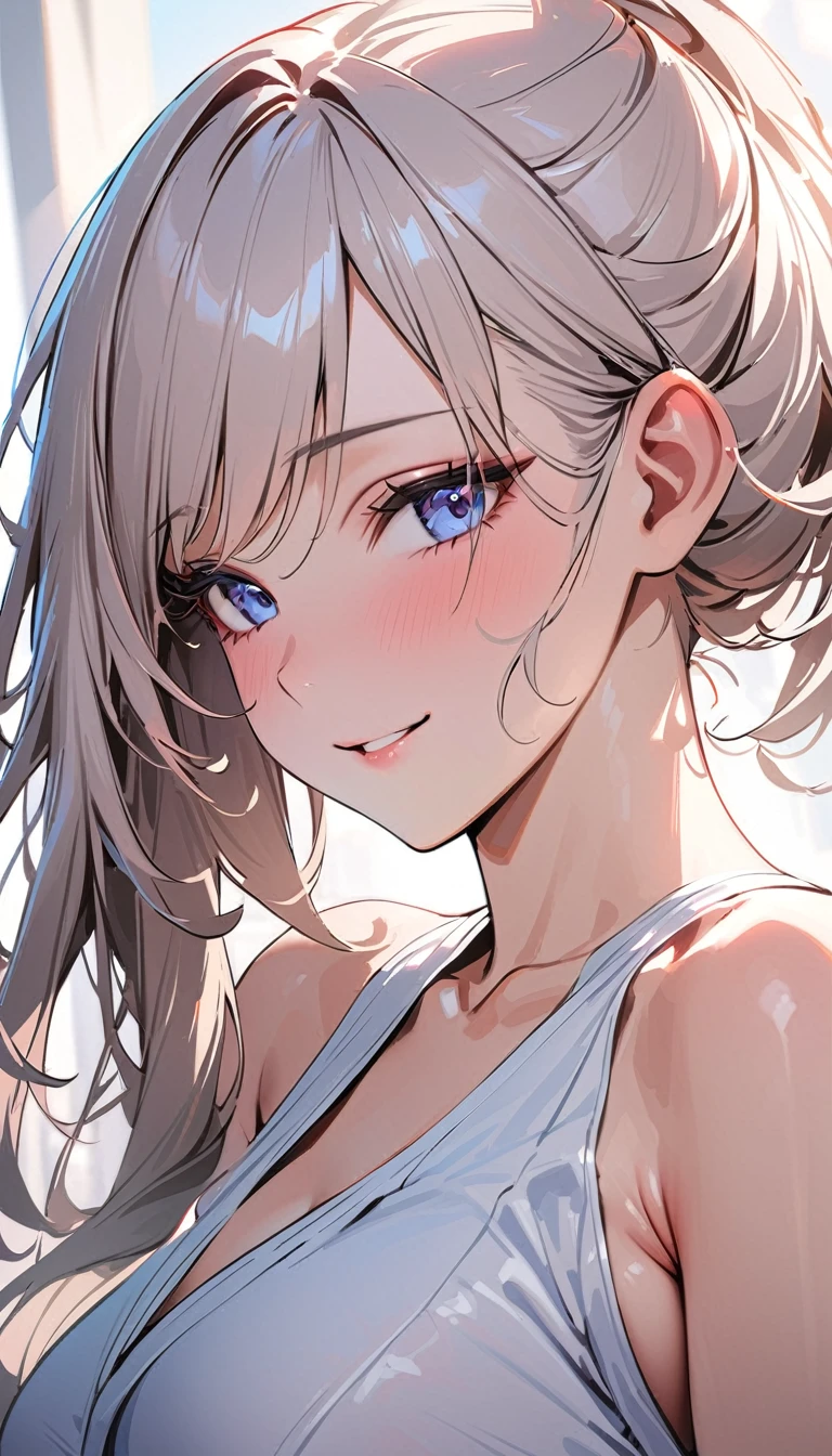 23 years old ,masterpiece , modern, Verism, masterpiece, super detail, best quality, 4K , A beautiful woman , An angelic smile, ((Close-up of face)) , White dress