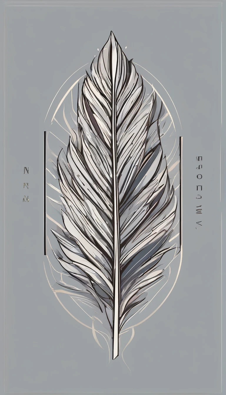 A minimal, modern, simple, cinematic logo design for the brand “Penamemoria". Create a modern, minimalistic, high-quality, logo of a boy-feather