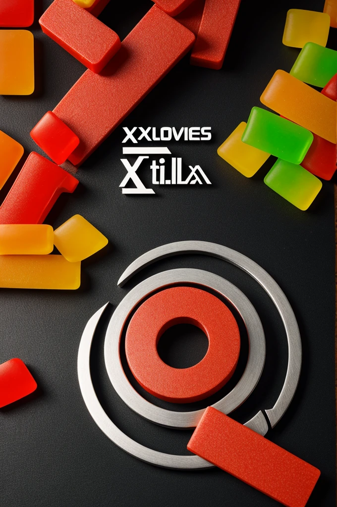 Logo with the title XiliGom and the background a saw with xoloescuincles and gummies