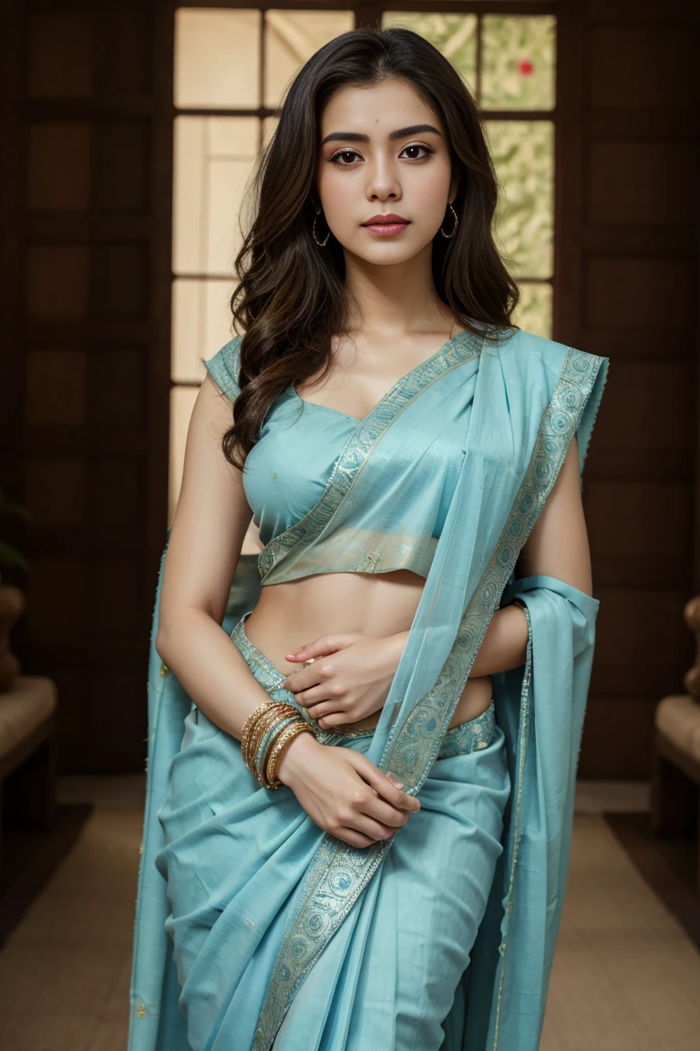 breasts visible(best quality,highres,realistic),woman wearing  LIGHT BLUE SAREE [[[[[wearing black spectacles]]] [[EXPOSING ]],elegant poses,sensual figure,gorgeous smooth pubic area ,long and luscious hair,exquisite jewelry,vibrant and colorful saree,graceful hand gestures,natural and radiant makeup,traditional background sceneryhighres,realistic),wearing [[dark brown color big breasts and deep nave]]l .japanese cute innocent gorgeous woman wearing,sensual figure,elegant poses, gorgeous[[ smooth textured skin]]]
