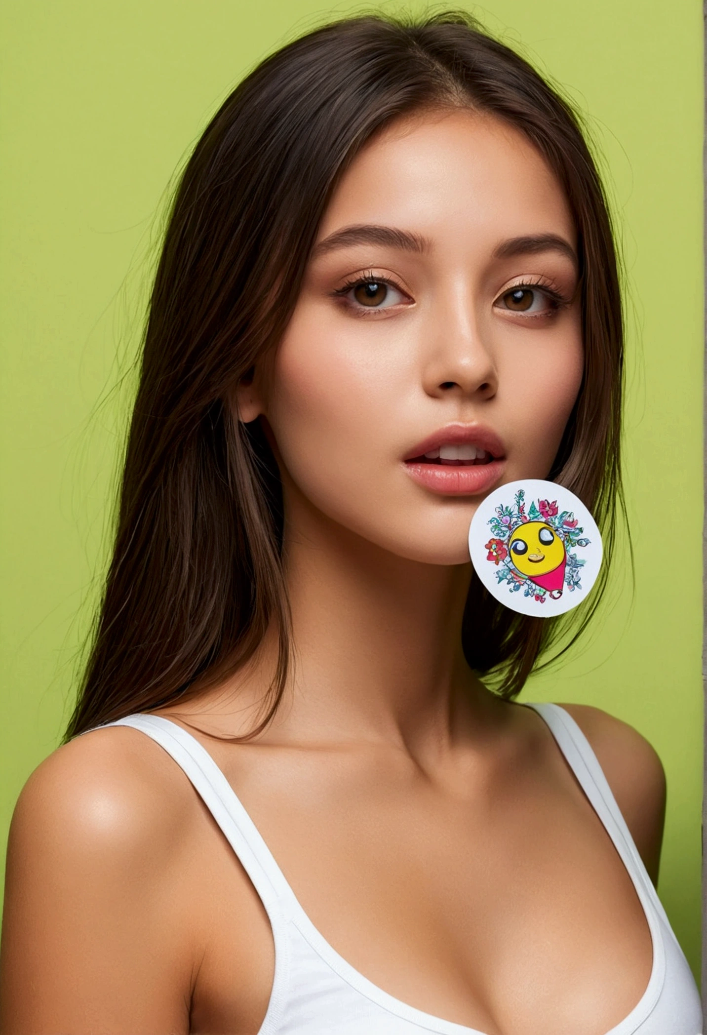 hot girl, hidden with a sticker