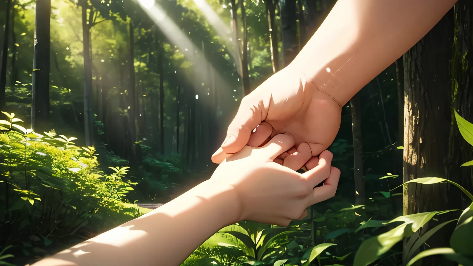 hand,幼いhand,小さいhand,fluffy,nature,Sunlight filtering through the trees