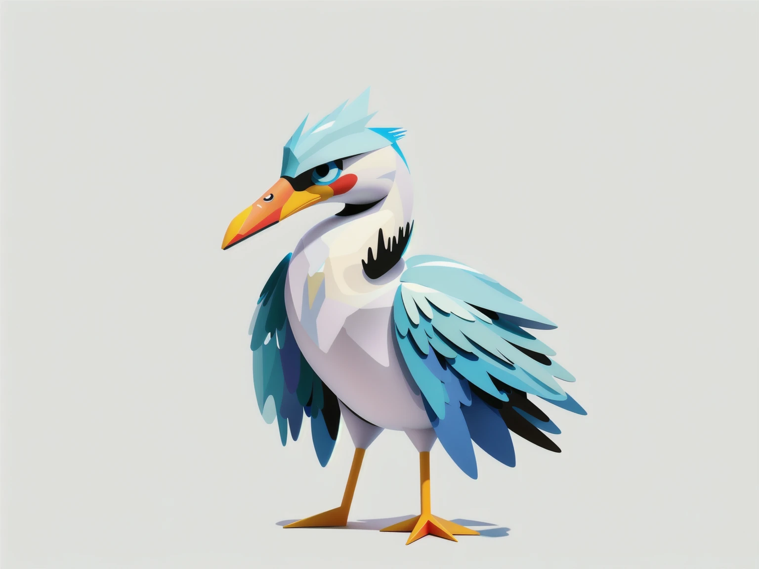 best quality,masterpiece,Very detailed,Extremely detailed, Minimalism pop art style，a surreal bird perched on a white surface, surreal bird, anthropomorphic bird, stylized 3D render, stylized 2D, highly detailed colorful low poly art, fantasy duck concept portrait, cgsociety bird, stylized 2D render, 2D render style, 2D illustration