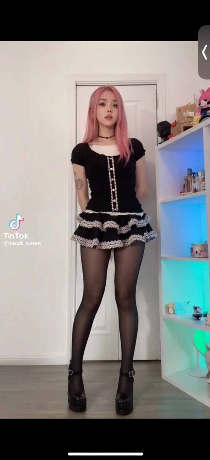 Leave it as it is, enhance it, pretty face, cute face, pink hair, dark pink hair