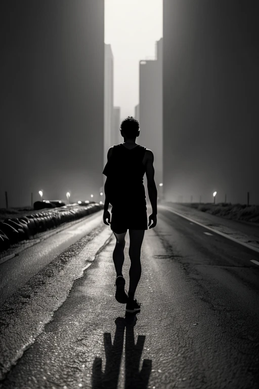 **imageio:**
- **Title**: Overcoming Between Light and Dark - **theme**: The journey of overcoming and resilience amid challenges and adversity.
- **Elementos visuais**:
- **fund**: Half of the image in dark tones (Shades of black and gray) and the other half in shades of light (white and yellow tones).
- **downtown**: a stylized human figure, divided in half. On the side of darkness, the figure has its head down, reflecting sadness and despair. On the light side, the figure is erect, with head held high, reflecting determination and hope.
- **detaileds**: Small shiny scars on the figure, symbolizing the marks of struggle and resilience. On the dark side, shadows and menacing figures in the background. On the light side, an illuminated road stretching into the horizon, symbolizing the path to redemption.
- **texto**: Placed at the bottom of the image.
**texto na imageio:**
"Between light and darkness, I will find my direction,
Strong pounding in my chest, I will follow without hesitation.
Even if the pain is constant, let's persevere, I'm giant,
Every tear is a step, towards my rebirth."