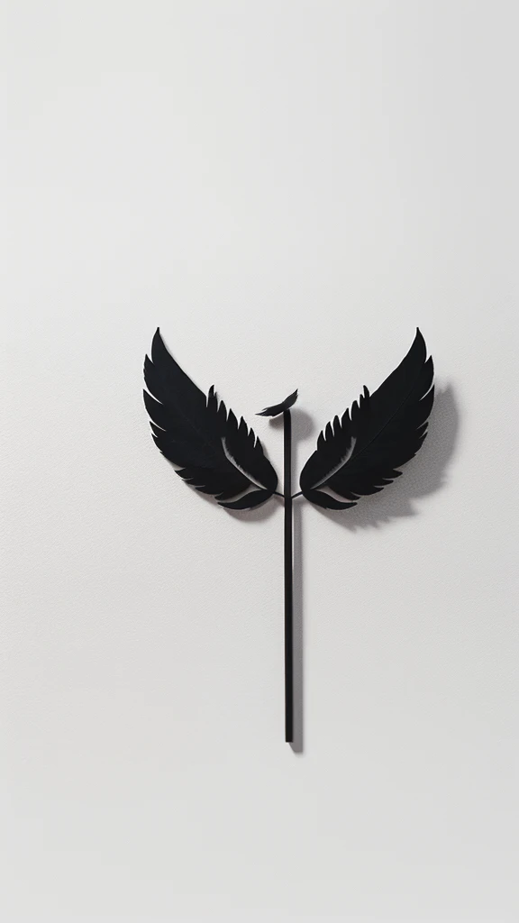 A minimal, modern, simple, cinematic logo design for the brand “Penamemoria". Create a modern, minimalistic, high-quality, logo of a feather that convey a sense of memories and dreams.