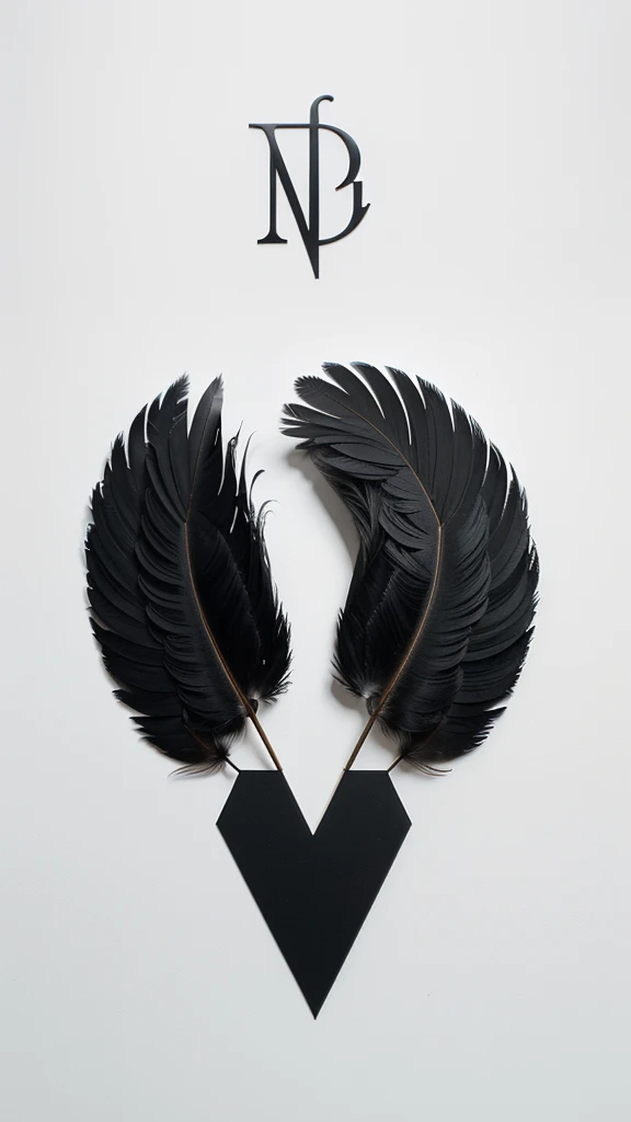 A minimal, modern, simple, cinematic logo design for the brand “Penamemoria". Create a modern, minimalistic, high-quality, logo of a feather that convey a sense of memories and dreams.