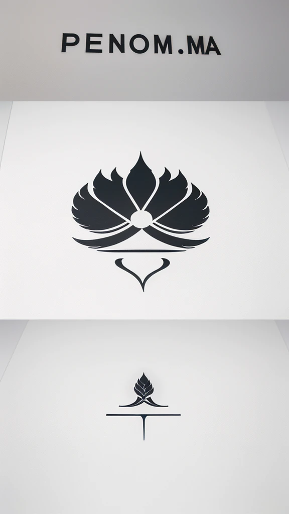 A minimal, modern, simple, cinematic logo design for the brand “Penamemoria". Create a modern, minimalistic, high-quality, logo of a feather that convey a sense of memories and dreams.