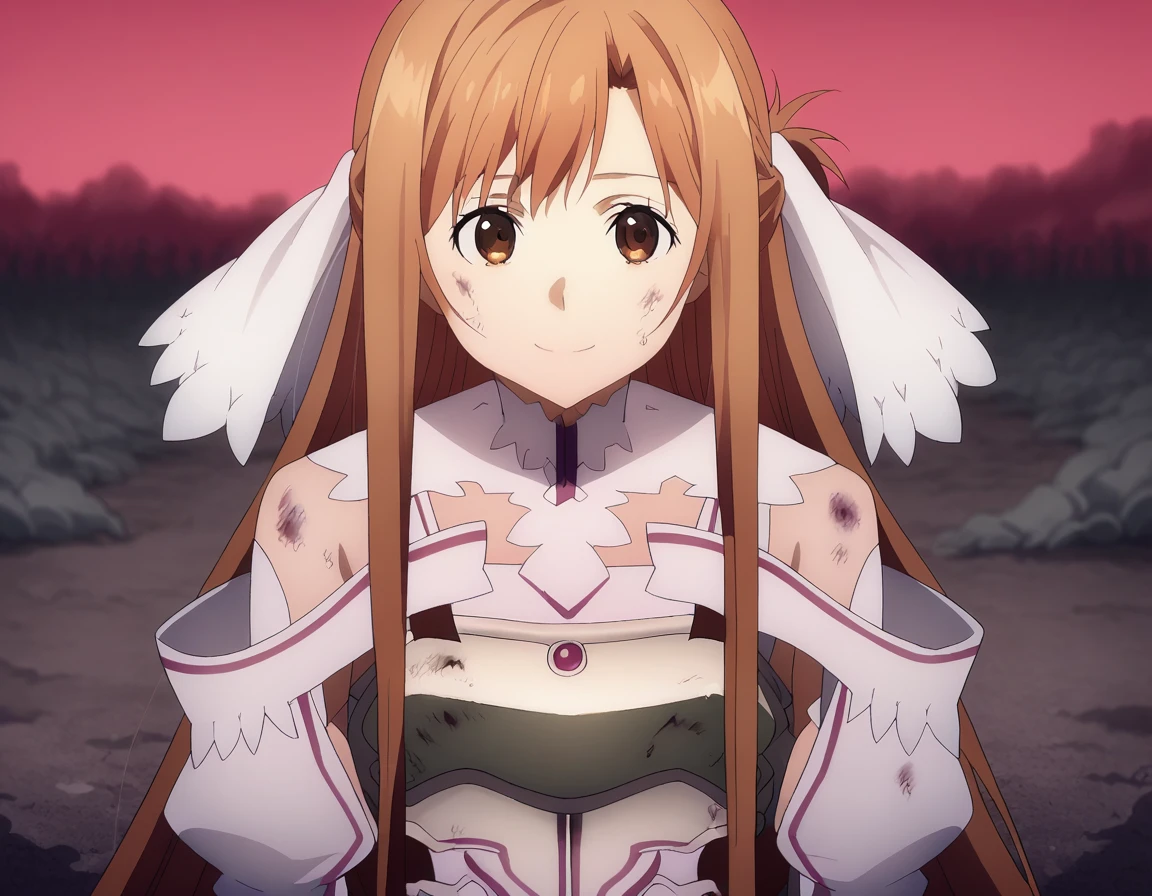 score_9, score_8_superior, score_7_superior, sauce_anime,
asunayuuki, As Yuuki, Long Hair, bangs, Brown Hair, Brown eyes, very Long Hair, Braiding,
dress, Exposing shoulders, Removable sleeves, white dress, armor, breastplate, white armor,
Outdoor, wasteland, I had already finished, smile,
alone, View your viewers, After being violated,Semen overflows from the genitals