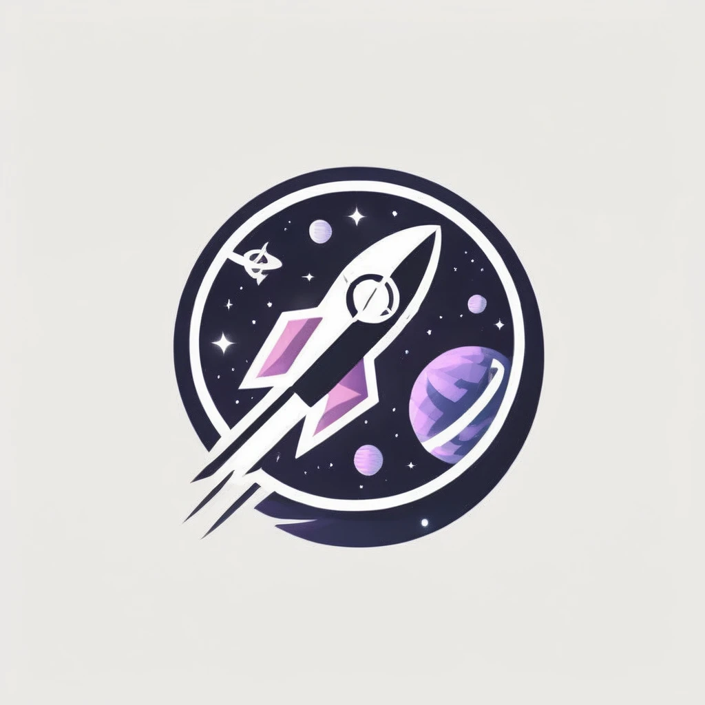 Logo,
A Logo for a space travel company, launching rockets, space theme colors (Black, purple, Dark Blue)
),LogoRedAF
,