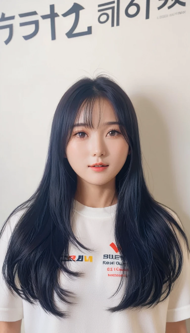 Best Quality, 8k, Masterpiece, (Portrait: 1.3), (photo realistic:1.4), (hyper realistic:1.4), Sharp Focus, looking at viewer, (smoother lighting:1.1), (increase cinematic lighting quality:0.9), realistic lighting, backlighting, light on face, ray trace, (brightening light:1.2), (Increase quality:1.4), sharp detail, (best quality real texture skin:1.4), finely detailed eyes, black_eyes, finely detailed face, 25 year old Korean woman