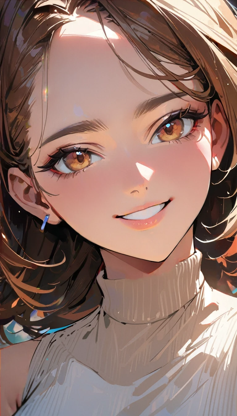 White summer knit, ((turtleneck))