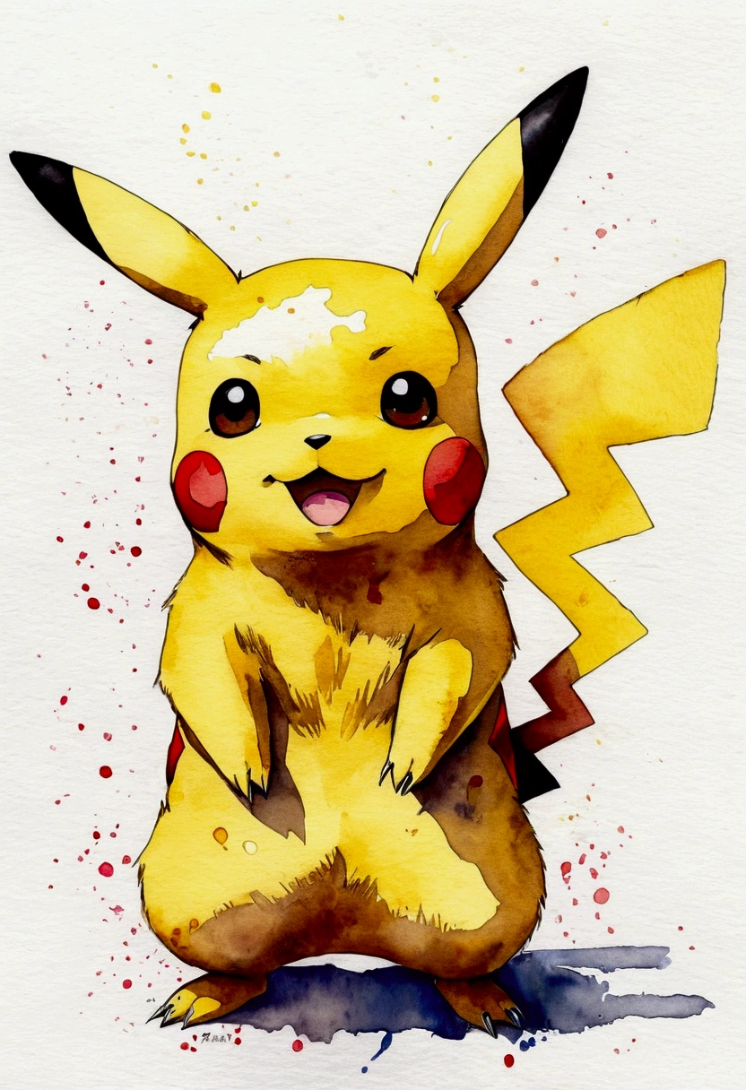Pikachu、Watercolor