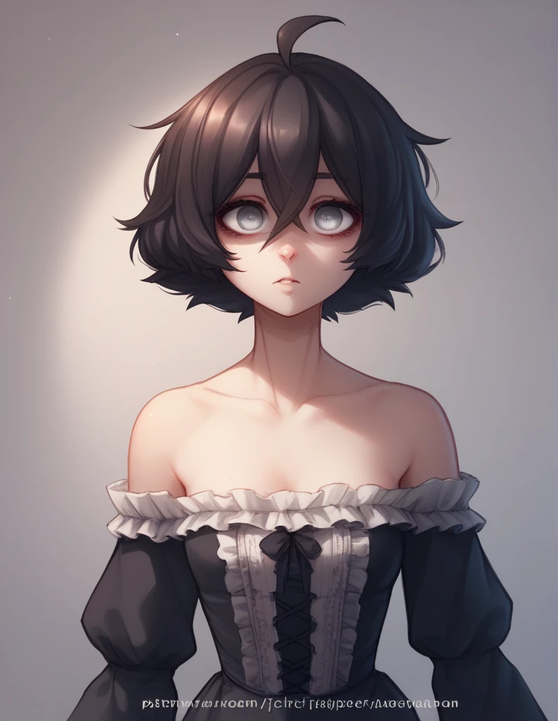 1 girl, alone, ppka, black fur, short hair, messy fur, Ahoge, parts, parts por todo el cuerpo, grey eyes, blind eyes, kind eyes, address would be, sexy look,, looking at the viewer,
Beautiful peach color, victorian style dress,
posing, a little cold environment,