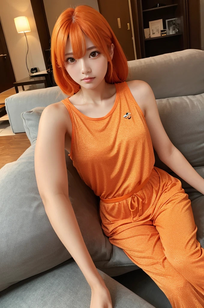 2d、female、Orange Eyeedium Hair、Loungewear