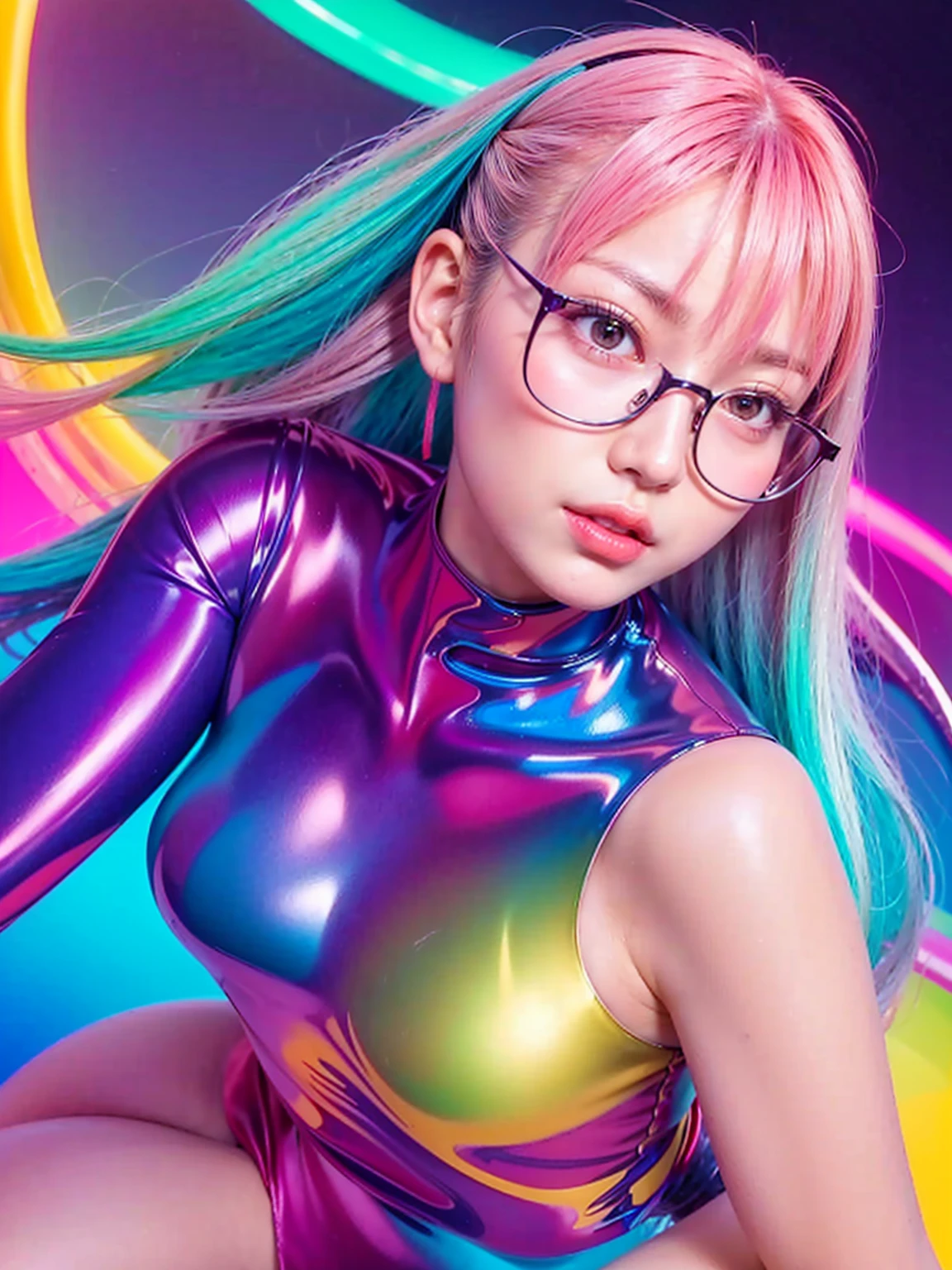 ultra high res,8k,(Photorealsitic:1.4), (Lobster-like mechanical suit:1.2), designed by Hajime Katoki,heavy weapons,vivid textures,animal legs, gradation hair, japanese female soldier,(ultra beautiful face),((super realistic all textures)), ((super intricate all details)), full body shot, ultra sharp photo result, Acrylic Clear Cover, Hydraulic cylinder, style, taken with Fuji film X-T30+Nokton. HDR10,Minimum of 4 pieces created