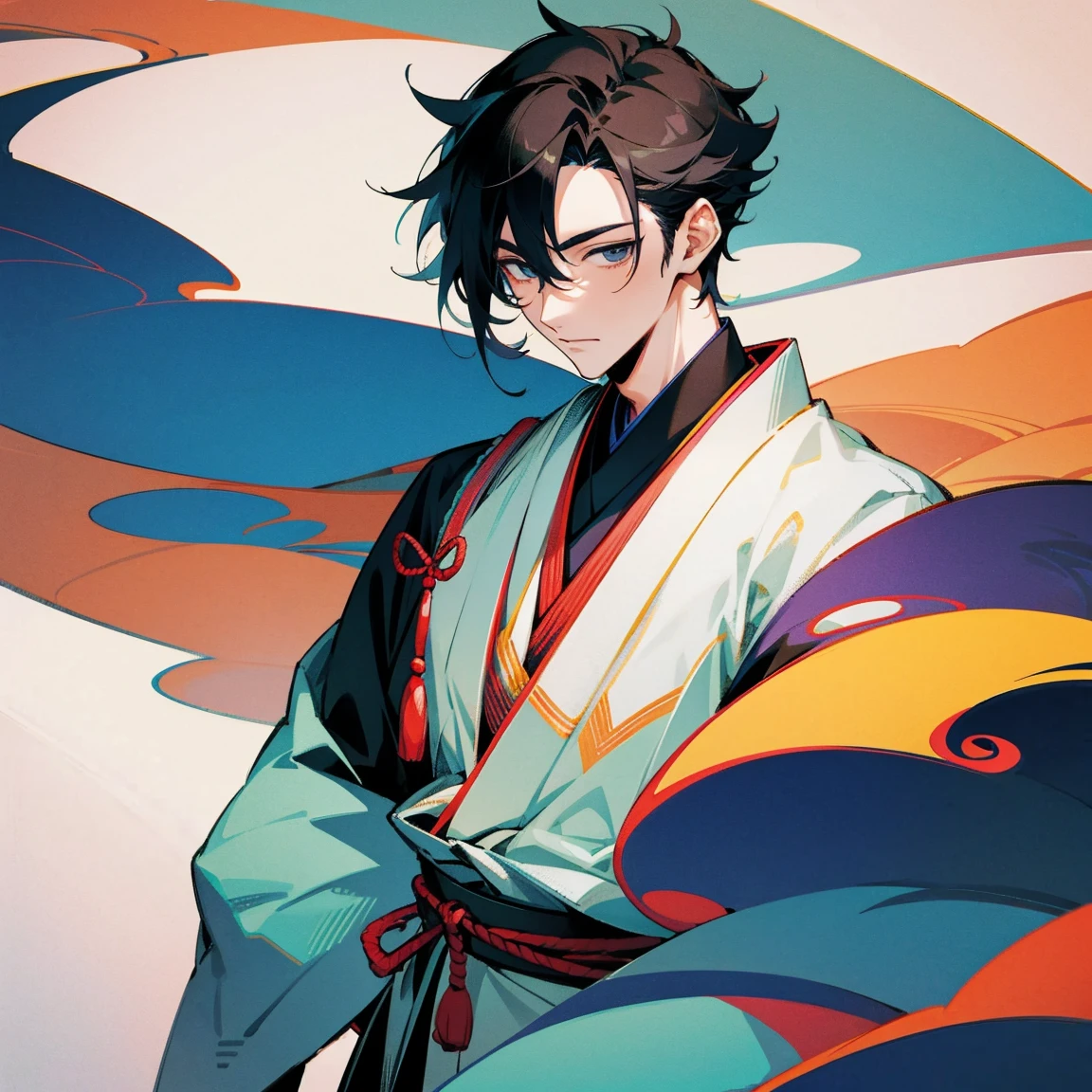 illustration style japanese handsome man male