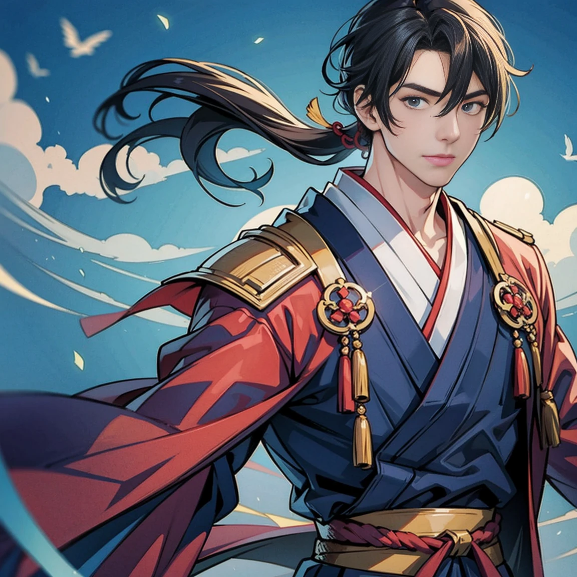 illustration style japanese handsome man male