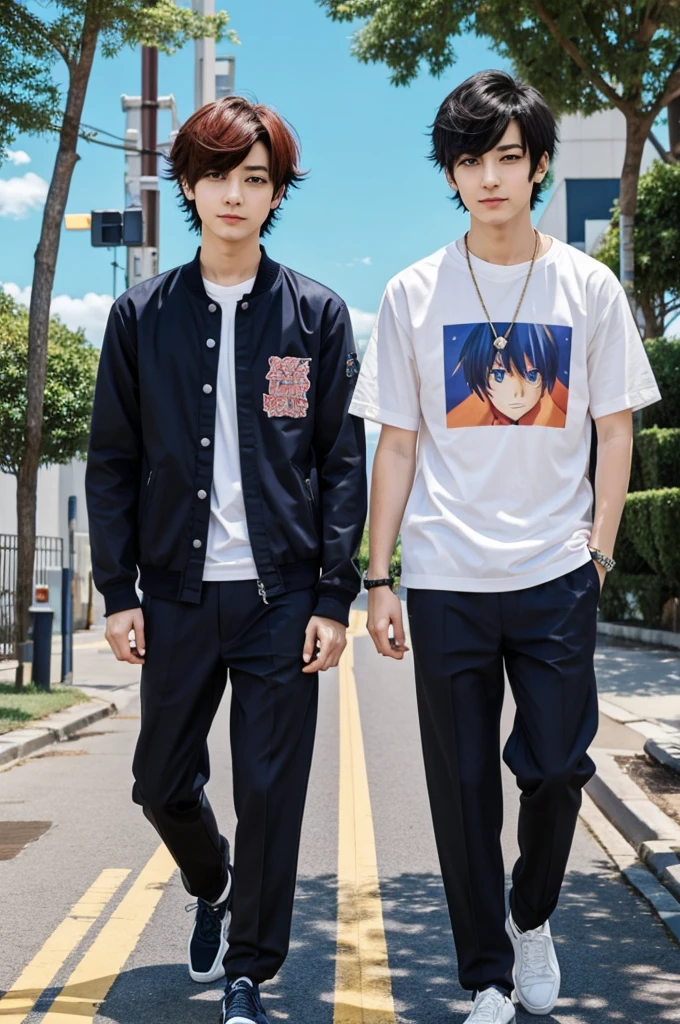 Anime boys with matching months 
