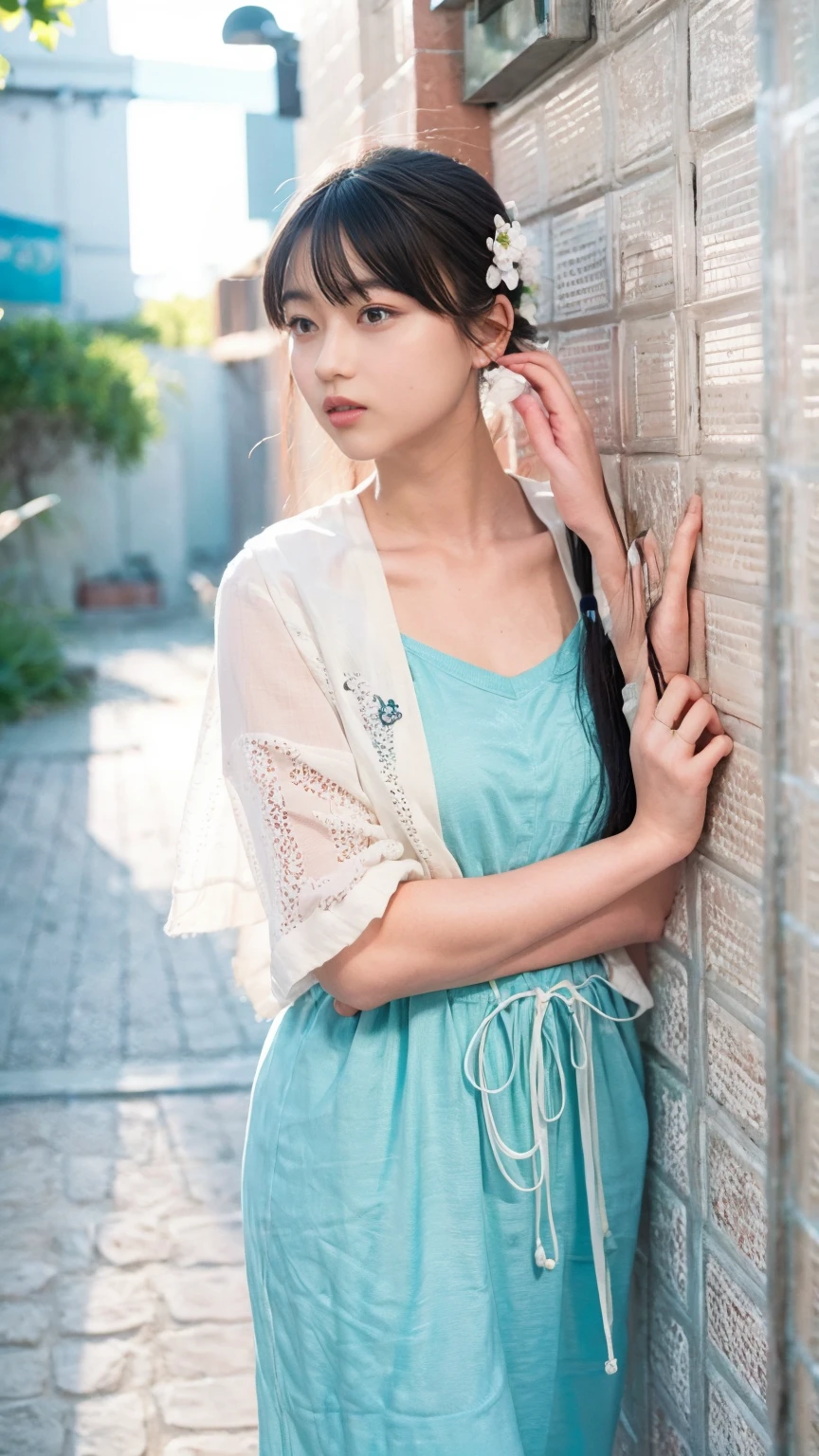 (masterpiece), (Highest quality), (Very detailed),(Disheveled Hair),(shape), (One Girl), (Summer clothes), Are standing, Fashion Model, View your audience, (interview), (Beach),Beautiful details, Delicate and beautiful face, floating,(High saturation),(Colorful splashes),Colorful bubbles,(The Shining), Focus on the face, Hair Ring, Floating Flowers, Floating Hair, (The Shining), Best lighting, Best Shadow,