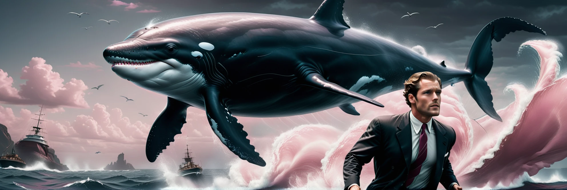 （0718）Today's challenge theme：Flying Whale/飞翔的鲸鱼/飛ぶクジラ
