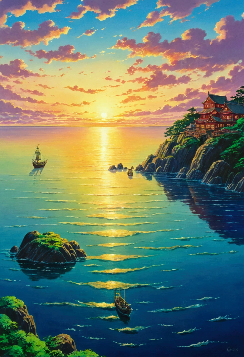 Ghibli　Sea at dusk