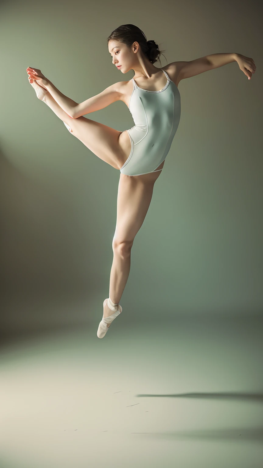 Realistic photos、Highest quality、8K,wallpaper、one-shot、model、ballerina、Standing on tiptoes、leotard、grace