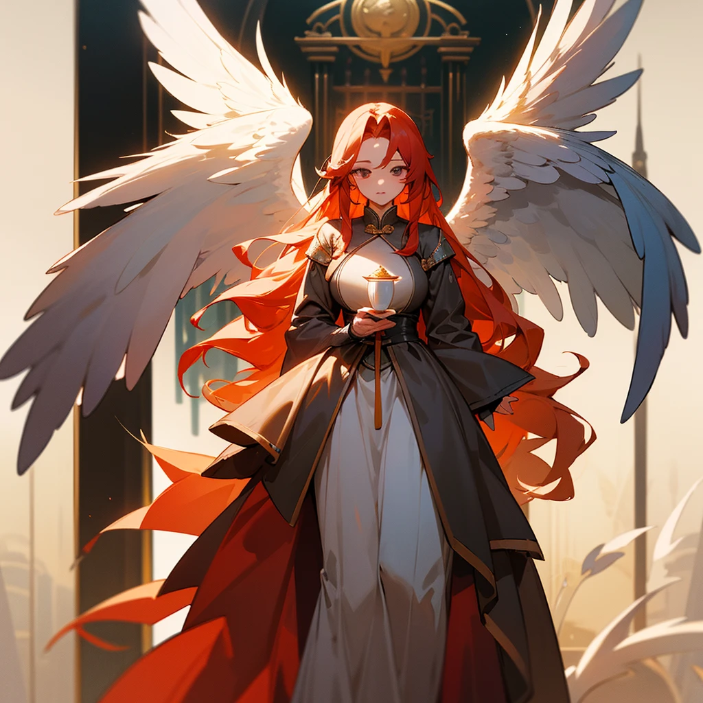 high resolution、The Archangel motif、A dignified, elegant and refined adult woman。Angel of beauty。
Long hair、Red with large white angel wings、Image of tea。
Standing、Hall々It is said that。
like medieval europe、Fantasy、美Shii、god々Shii。image of the sun。