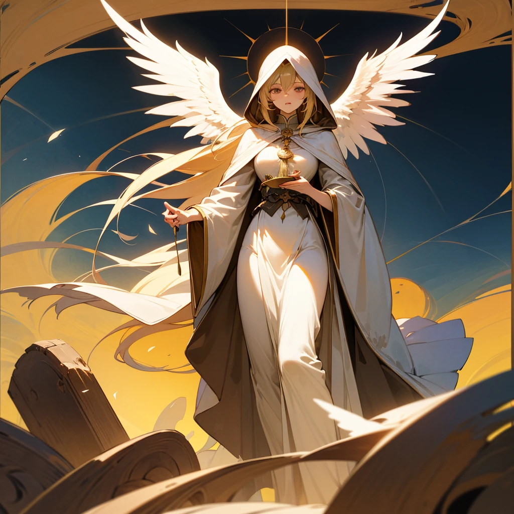 high resolution、The Archangel motif、A dignified, elegant and refined adult woman。Angel of Death。
Long hair、Large angel wings growing、Image of tea。Wearing a hood。
Standing、Hall々It is said that。
like medieval europe、Fantasy、美Shii、god々Shii。image of the sun。