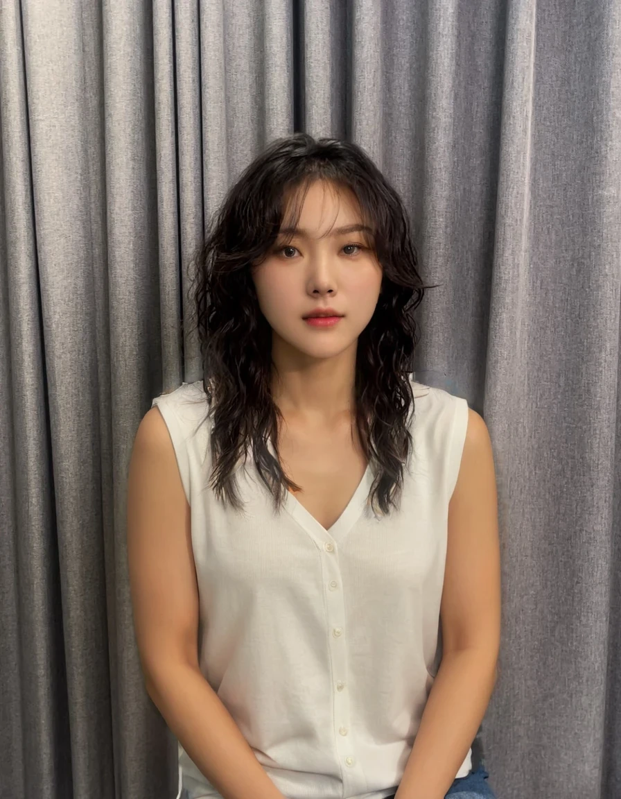 Best Quality, 8k, Masterpiece, (Portrait: 1.3), (photo realistic:1.4), (hyper realistic:1.4), Sharp Focus, looking at viewer, (smoother lighting:1.1), (increase cinematic lighting quality:0.9), realistic lighting, backlighting, light on face, ray trace, (brightening light:1.2), (Increase quality:1.4), sharp detail, (best quality real texture skin:1.4), finely detailed eyes, black_eyes, finely detailed face, 25 year old Korean woman