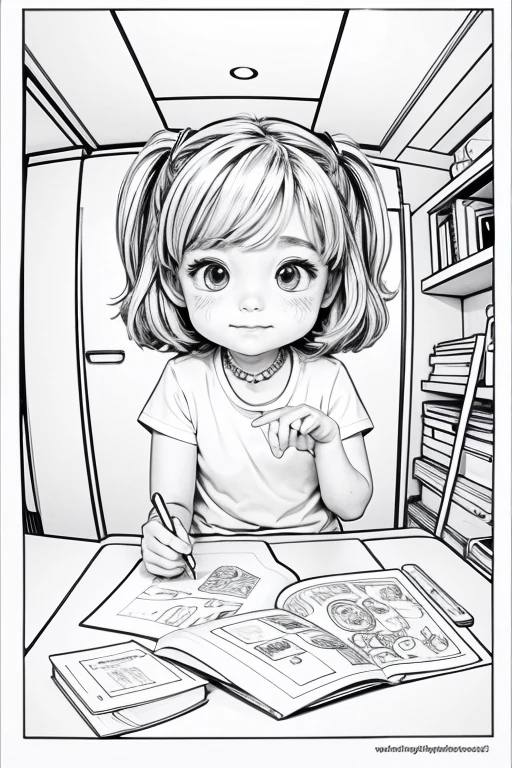 cartoon, coloring page