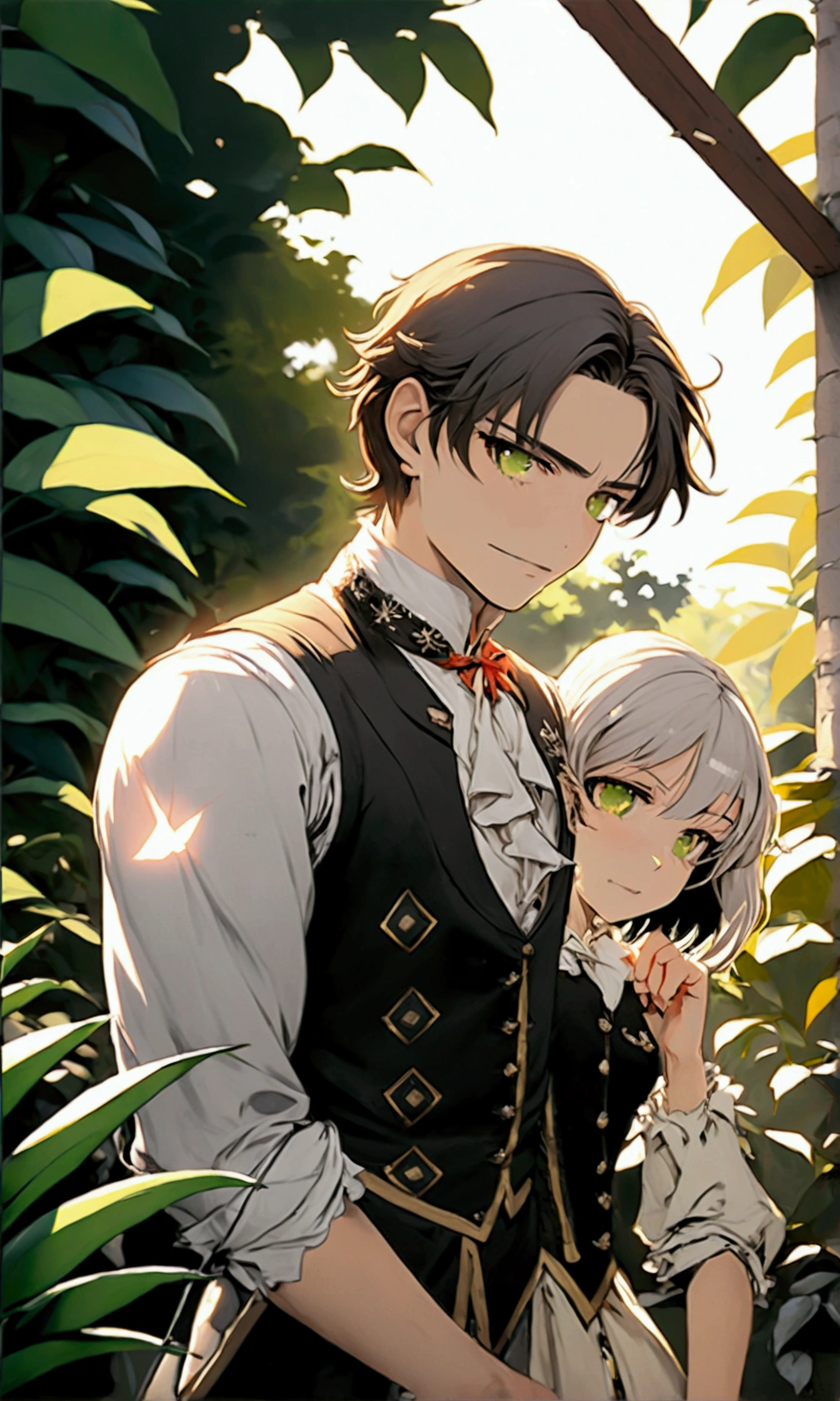 A duke and Duchess laying on grass