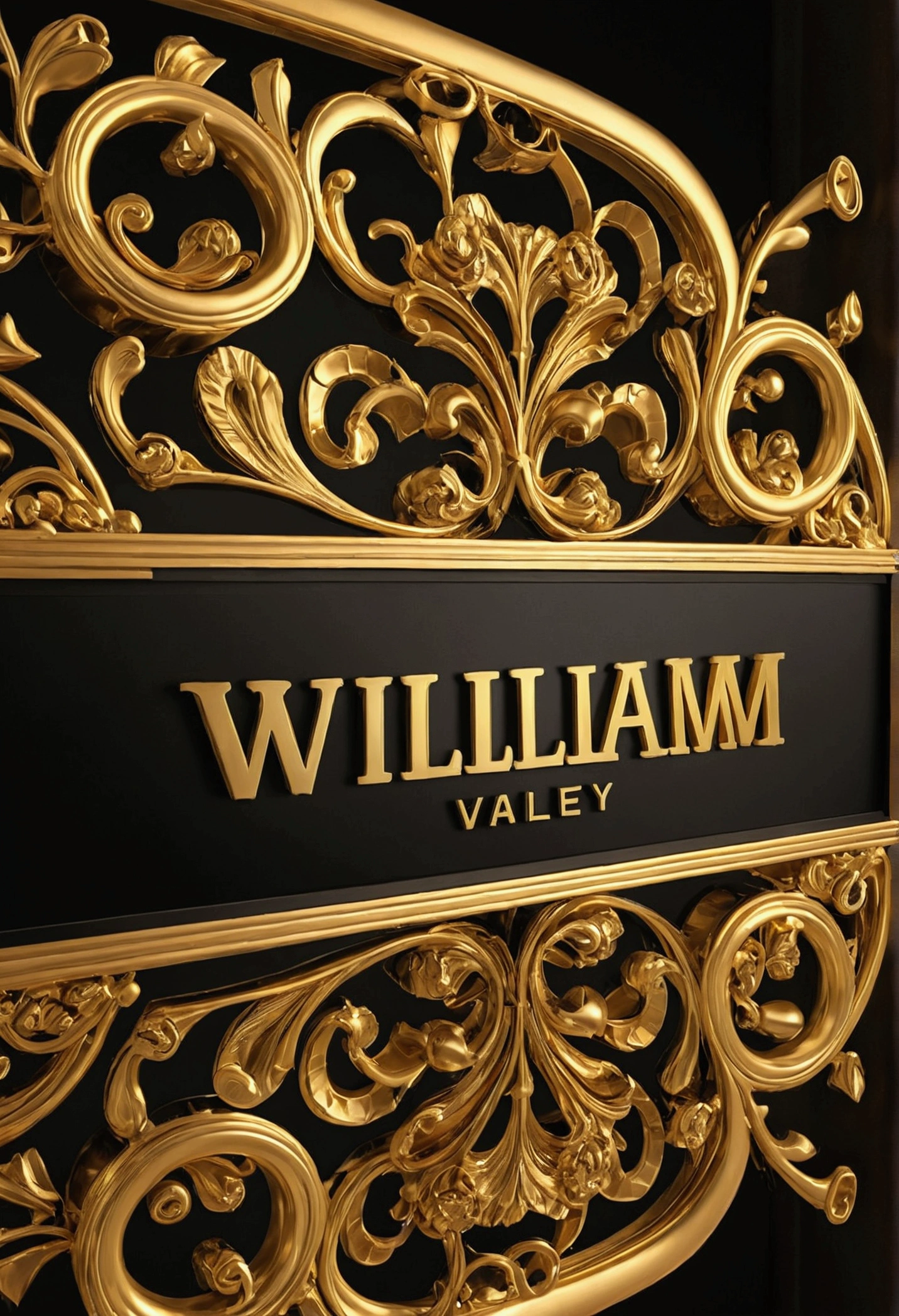 William valley name golden letters 